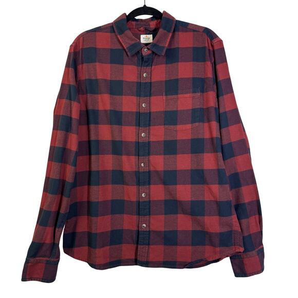 MARINE LAYER Shirt Large Downey Flannel Buffalo Plaid Button Down Front Pocket - Picture 4 of 15